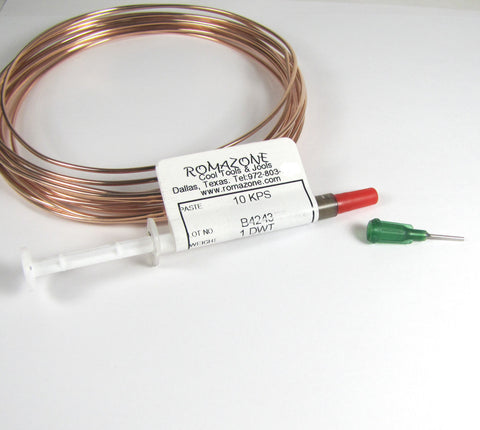 Rose Gold solder, 10K pink solder paste, rose solder paste, use with torch,  1 dwt tube, 1525 flow temp, solder rose gold
